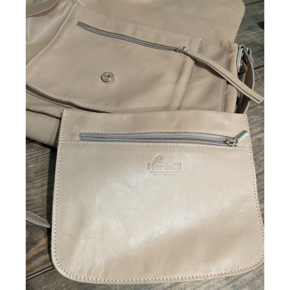 Nardelli Italian Leather Tan Perforated Satchel - Picture 7 of 15